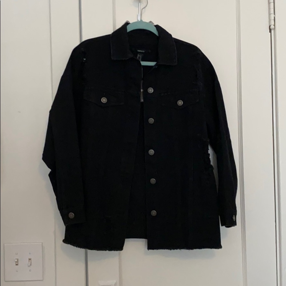 Oversized black jean jacket